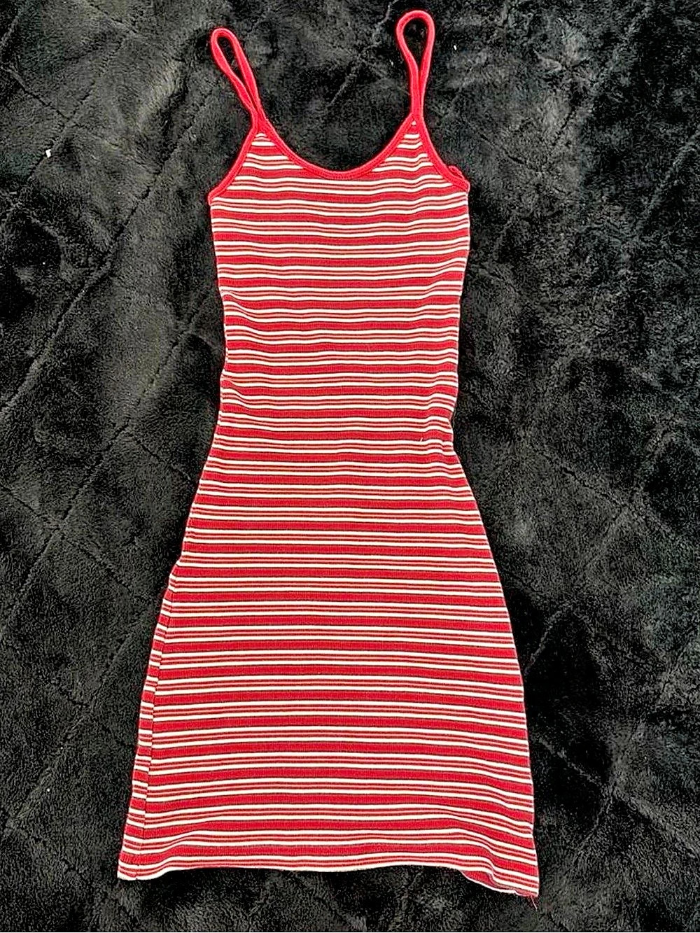 Brandy Melville Red and White Striped Spaghetti Strap Mini Dress Mini Dress